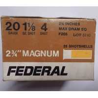 Cartouches classées BOITE 25 CARTOUCHES MUNITIONS CHASSE  FEDERAL  CALIBRE 20 MAGNUM 2"3/4  fin 70'S {PRODUCT_REFERENCE} - 3