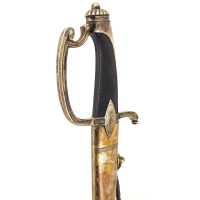 Armes Blanches RARE SABRE D'OFFICIER DE CHASSEUR A CHEVAL OU HUSSARD EN ARGENT 950M TETE VIEILLARD - FRANCE REPUBLIQUE - DIRECTO