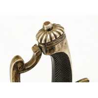 Armes Blanches RARE SABRE D'OFFICIER DE CHASSEUR A CHEVAL OU HUSSARD EN ARGENT 950M TETE VIEILLARD - FRANCE REPUBLIQUE - DIRECTO