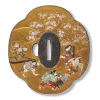 Art du Japon TSUBA ORNEMENTÉ D'UN SUPERBE TRAVAIL EN SHIBAYAMA, SIGNATURE DE YASUYOSHI ACTIF FIN XIXè - JAPON PÉRIODE MEIJI {PRO