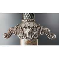 Armes Blanches DAGUE DE VENERIE COUTEAU CHASSE A COURS LOUVETERIE  FINES CISELURES ET GRAVURES  SUR FER - FRANCE XIXè {PRODUCT_R