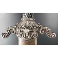 Armes Blanches DAGUE DE VENERIE COUTEAU CHASSE A COURS LOUVETERIE  FINES CISELURES ET GRAVURES  SUR FER - FRANCE XIXè {PRODUCT_R