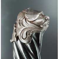 Armes Blanches DAGUE DE VENERIE COUTEAU CHASSE A COURS LOUVETERIE  FINES CISELURES ET GRAVURES  SUR FER - FRANCE XIXè {PRODUCT_R