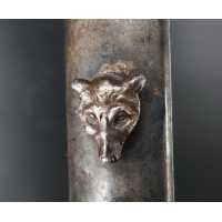 Armes Blanches DAGUE DE VENERIE COUTEAU CHASSE A COURS LOUVETERIE  FINES CISELURES ET GRAVURES  SUR FER - FRANCE XIXè {PRODUCT_R