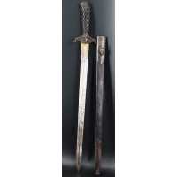 Armes Blanches DAGUE DE VENERIE COUTEAU CHASSE A COURS LOUVETERIE  FINES CISELURES ET GRAVURES  SUR FER - FRANCE XIXè {PRODUCT_R