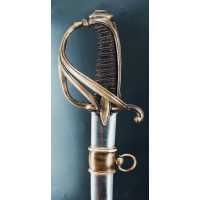 Armes Blanches SABRE D'OFFICIER DE CAVALERIE LÉGÈRE MONTURE À LA CHASSEUR DU MODÈLE AN IX LAME SOLINGEN - FRANCE CONSULAT ET PRE