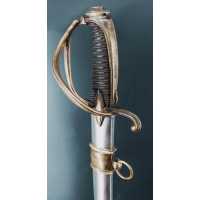 Armes Blanches SABRE D'OFFICIER DE CAVALERIE LÉGÈRE MONTURE À LA CHASSEUR DU MODÈLE AN IX LAME SOLINGEN - FRANCE CONSULAT ET PRE