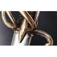 Armes Blanches SABRE D'OFFICIER DE CAVALERIE LÉGÈRE MONTURE À LA CHASSEUR DU MODÈLE AN IX LAME SOLINGEN - FRANCE CONSULAT ET PRE