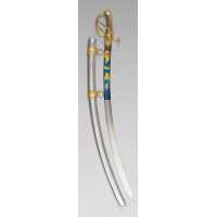 Armes Blanches BEAU SABRE D'OFFICIER DES HUSSARDS ÉCLAIREURS  JEUNE GARDE IMPERIALE MODÈLE À LA CHASSEUR MODÈLE AN IX - FRANCE P