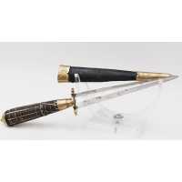 Coutellerie STYLET CORSE ARTISANAL DE LA CASTAGNICCIA LAME TYPIQUE À DOUBLE TRANCHANT XIXè, 25cm {PRODUCT_REFERENCE} - 2