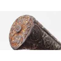 Coutellerie BEAU ET RARE COUTEAU DAGUE STYLET ITALIE XVIè SERAPHIN EN FER ARGENT ET OR {PRODUCT_REFERENCE} - 12