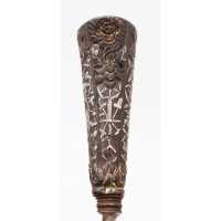 Coutellerie BEAU ET RARE COUTEAU DAGUE STYLET ITALIE XVIè SERAPHIN EN FER ARGENT ET OR {PRODUCT_REFERENCE} - 4