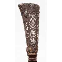 Coutellerie BEAU ET RARE COUTEAU DAGUE STYLET ITALIE XVIè SERAPHIN EN FER ARGENT ET OR {PRODUCT_REFERENCE} - 8