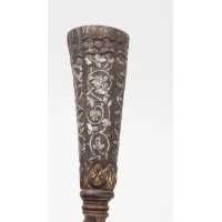 Coutellerie BEAU ET RARE COUTEAU DAGUE STYLET ITALIE XVIè SERAPHIN EN FER ARGENT ET OR {PRODUCT_REFERENCE} - 13