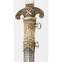 Armes Blanches SOMPTUEUSE DAGUE DE MARINE OFFERTE SUITE À L'ÉRECTION DE L'OBÉLISQUE DE LUXOR À PARIS PAR GEUILLÉ EN 1836, MONARC