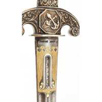 Armes Blanches SOMPTUEUSE DAGUE DE MARINE OFFERTE SUITE À L'ÉRECTION DE L'OBÉLISQUE DE LUXOR À PARIS PAR GEUILLÉ EN 1836, MONARC