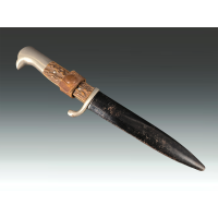 Militaria COUTEAU DE TRANCHÉE ALLEMAND WW1 BOIS DE CERF SOLINGEN {PRODUCT_REFERENCE} - 1