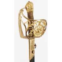 Armes Blanches RARE FORT SABRE D'OFFICIER DE MARINE RÉVOLUTIONNAIRE DE TYPE MONTMORENCY - FRANCE RÉVOLUTION / DIRECTOIRE {PRODUC