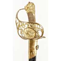 Armes Blanches RARE FORT SABRE D'OFFICIER DE MARINE RÉVOLUTIONNAIRE DE TYPE MONTMORENCY - FRANCE RÉVOLUTION / DIRECTOIRE {PRODUC