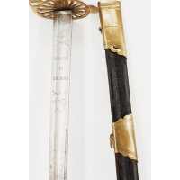 Armes Blanches RARE FORT SABRE D'OFFICIER DE MARINE RÉVOLUTIONNAIRE DE TYPE MONTMORENCY - FRANCE RÉVOLUTION / DIRECTOIRE {PRODUC