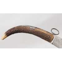 Coutellerie FORT COUTEAU PLIANT DE CHASSE CORNILLON  CORNE DE CERF  RESSORT À PALANQUILLE BASCIN À EPINAL - FRANCE FIN XIXè {PRO