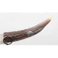 Coutellerie FORT COUTEAU PLIANT DE CHASSE CORNILLON  CORNE DE CERF  RESSORT À PALANQUILLE BASCIN À EPINAL - FRANCE FIN XIXè {PRO