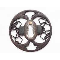 Art du Japon TSUBA KATANA MARUGATA EN FER AJOURÉ  SIGNÉE  JAPON XIXè {PRODUCT_REFERENCE} - 2