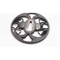 Art du Japon TSUBA KATANA MARUGATA EN FER AJOURÉ  SIGNÉE  JAPON XIXè {PRODUCT_REFERENCE} - 3