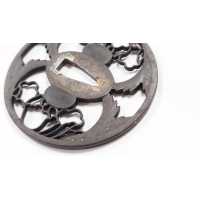 Art du Japon TSUBA KATANA MARUGATA EN FER AJOURÉ  SIGNÉE  JAPON XIXè {PRODUCT_REFERENCE} - 8