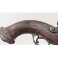 Armes de Poing RARISSIME PAIRE DE PISTOLETS CORSE  DOUBLES CANONS À PERCUSSION FAIT À PIETRALBA XIXè CALIBRE 13MM {PRODUCT_REFER