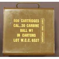 Cartouches classées RARE BOITE 800 CARTOUCHES CALIBRE .30 M1 CARABINE USM1 MUNITIONS EN BOITES CARTON - WW2 1944 PARACHUTAGE EN 