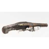 Armes de Poing PISTOLET DE POCHE D'OFFICIER DE MARINE CALOTTE TÊTE D'OISEAU SIGNÉ PARIS - FRANCE XVIIIè  - 3