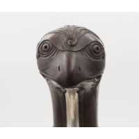 Armes de Poing PISTOLET DE POCHE D'OFFICIER DE MARINE CALOTTE TÊTE D'OISEAU SIGNÉ PARIS - FRANCE XVIIIè  - 12