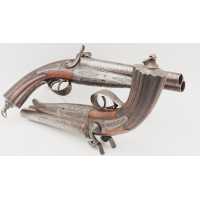 Armes de Poing RARE PAIRE DE PISTOLETS DE VÉNERIE SYSTÈME LEFAUCHEUF CALIBRE BALLE RAYÉ 16 À BROCHE - FRANCE XIXè  - 15