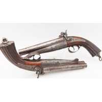 Armes de Poing RARE PAIRE DE PISTOLETS DE VÉNERIE SYSTÈME LEFAUCHEUF CALIBRE BALLE RAYÉ 16 À BROCHE - FRANCE XIXè  - 3