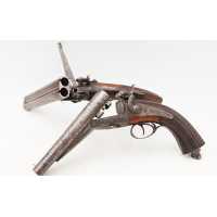 Armes de Poing RARE PAIRE DE PISTOLETS DE VÉNERIE SYSTÈME LEFAUCHEUF CALIBRE BALLE RAYÉ 16 À BROCHE - FRANCE XIXè  - 1