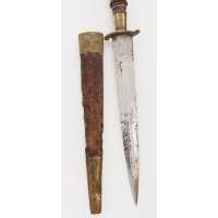 Coutellerie STYLET CORSE ARTISANAL DE LA CASTAGNICCIA LAME TYPIQUE À DOUBLE TRANCHANT XIXè, 30cm  - 12