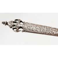 Coutellerie COUTEAU DE MARIAGE LAME ACIER ET MANCHE ARGENT ALLÉGORIES DES VERTUS THÉODORE DE BRY DATÉ 1620 - HOLLANDE XVIIè  - 1