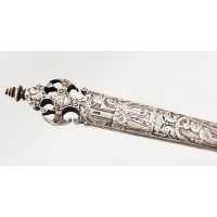 Coutellerie COUTEAU DE MARIAGE LAME ACIER ET MANCHE ARGENT ALLÉGORIES DES VERTUS THÉODORE DE BRY DATÉ 1620 - HOLLANDE XVIIè  - 1