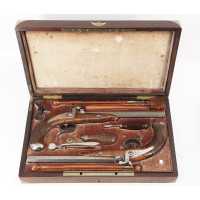 Armes de Poing CASETTE NÉCESSAIRE PISTOLETS DE DUEL SIGNÉ LEFAURE PARIS 1860 - FRANCE XIXè 1469-62MRS-42 - 8