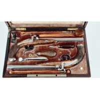 Armes de Poing CASETTE NÉCESSAIRE PISTOLETS DE DUEL SIGNÉ LEFAURE PARIS 1860 - FRANCE XIXè 1469-62MRS-42 - 10