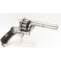 Armes de Poing REVOLVER LEFAUCHEUX  MODÈLE 1864  20 COUPS  CANONS SUPERPOSÉS  CALIBRE 7MM À BROCHE - FRANCE SECOND EMPIRE  - 1