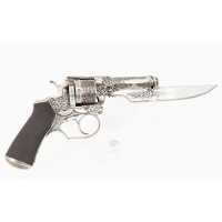 Armes de Poing RARE REVOLVER DE LUXE PERRIN MODÈLE 1965/96 À BAÏONNETTE COUTEAU CALIBRE 7MM - FRANCE XIXè 1469-62-55 - 1