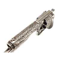 Armes de Poing RARE REVOLVER DE LUXE  PERRIN MODÈLE 1965/96 À BAÏONNETTE COUTEAU  CALIBRE 7MM - FRANCE XIXè 1469-62-55 - 7