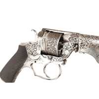 Armes de Poing RARE REVOLVER DE LUXE  PERRIN MODÈLE 1965/96 À BAÏONNETTE COUTEAU  CALIBRE 7MM - FRANCE XIXè 1469-62-55 - 2