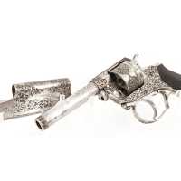 Armes de Poing RARE REVOLVER DE LUXE  PERRIN MODÈLE 1965/96 À BAÏONNETTE COUTEAU  CALIBRE 7MM - FRANCE XIXè 1469-62-55 - 13