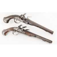 Armes de Poing PAIRE DE PISTOLETS DE VÉNERIE À SILEX DOUBLE CANONS SIGNÉ NOËL TERRASSON VERS 1740 ÉPOQUE LOUIS XV A-1469-62-2 - 