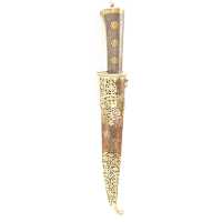 Armes Blanches POIGNARD PERSE / INDE - DOUBLE KARD / QAJAR EN DAMAS PERSAN ET KOFTGARI EN OR 135302.2 - 7