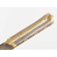 Armes Blanches POIGNARD PERSE / INDE - DOUBLE KARD / QAJAR EN DAMAS PERSAN ET KOFTGARI EN OR 135302.2 - 13
