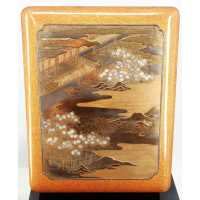 Art Japonais BUNKO BOÎTE À DOCUMENTS EN LAQUE NASHIJI ET TAKAMAKI-E OR - JAPON ÉPOQUE MEIJI 1868/1912  - 15